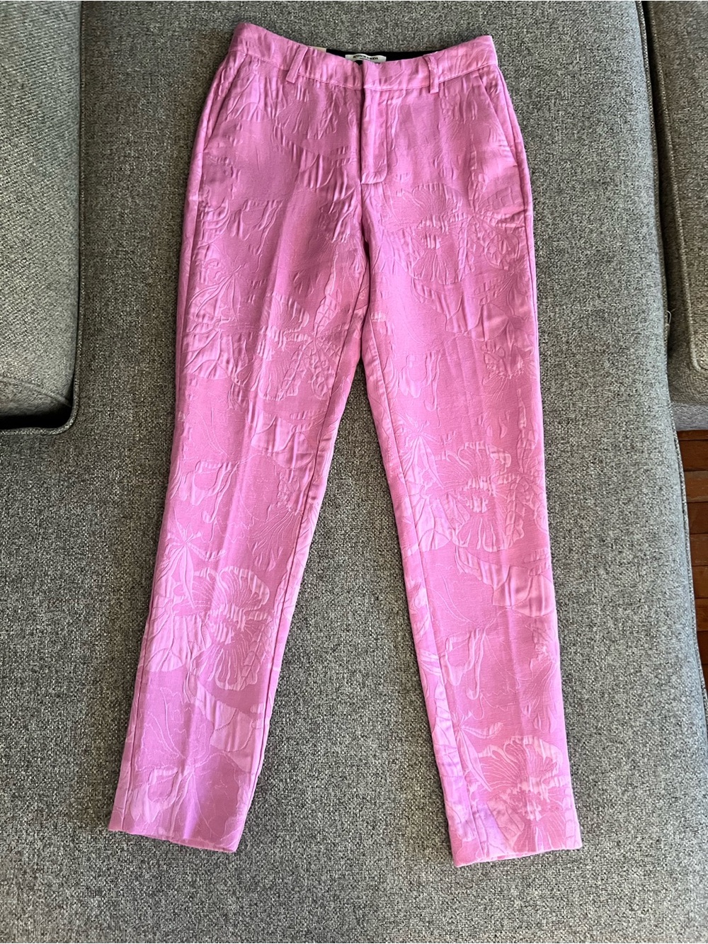 Scotch & Soda Lowry Lilac Floral Jacquard Mid Rise Slim Pants 24